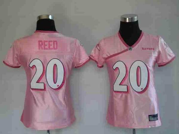 Ravens #20 Ed Reed Lady Pink Stitched NFL Jersey
